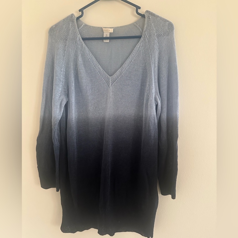 Chico's light blue /dark blue sweater